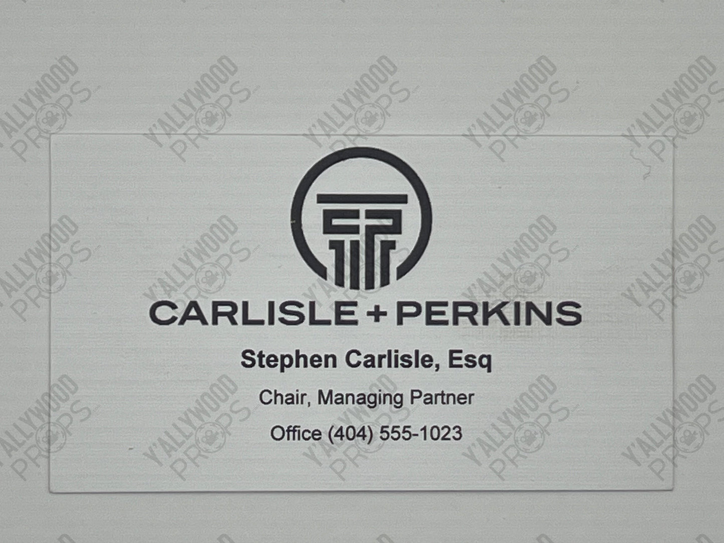 Stephen Carlisle Business Card Ambitions (2019) Movie Prop Y'allywood Props