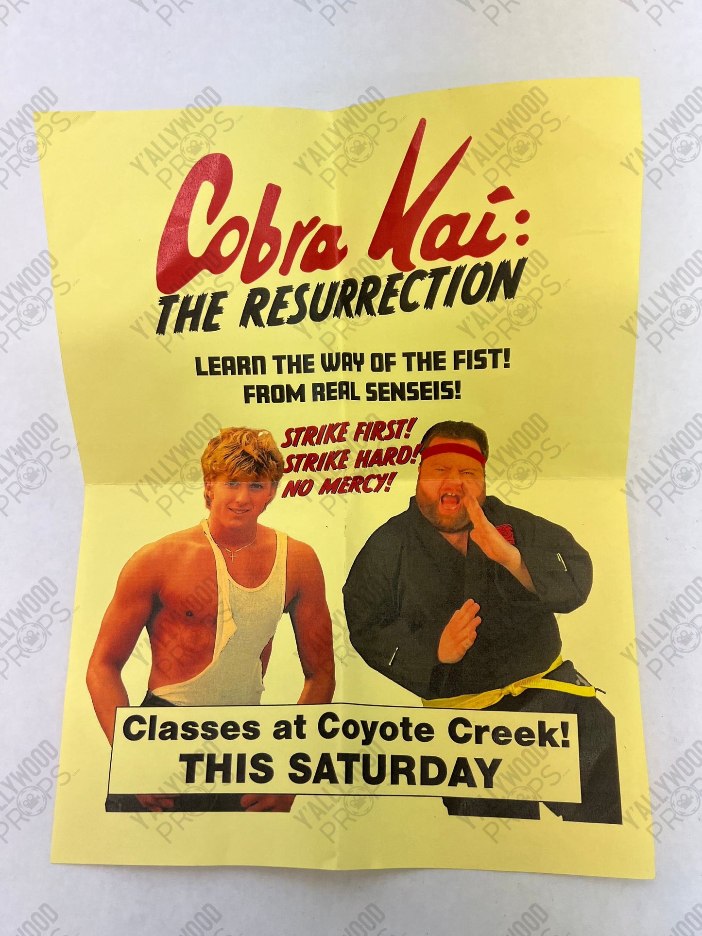 Stingray's Cobra Kai Flyer S6E1 Cobra Kai Movie Prop Y'allywood Props Folded Flyer