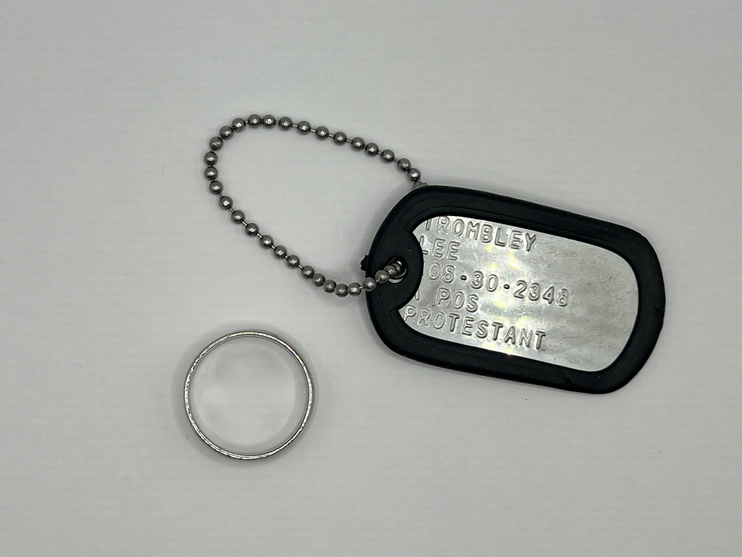 Lee Tromblay's Ring & Dog Tag The Best of Enemies (2019) Movie Prop Y'allywood Props