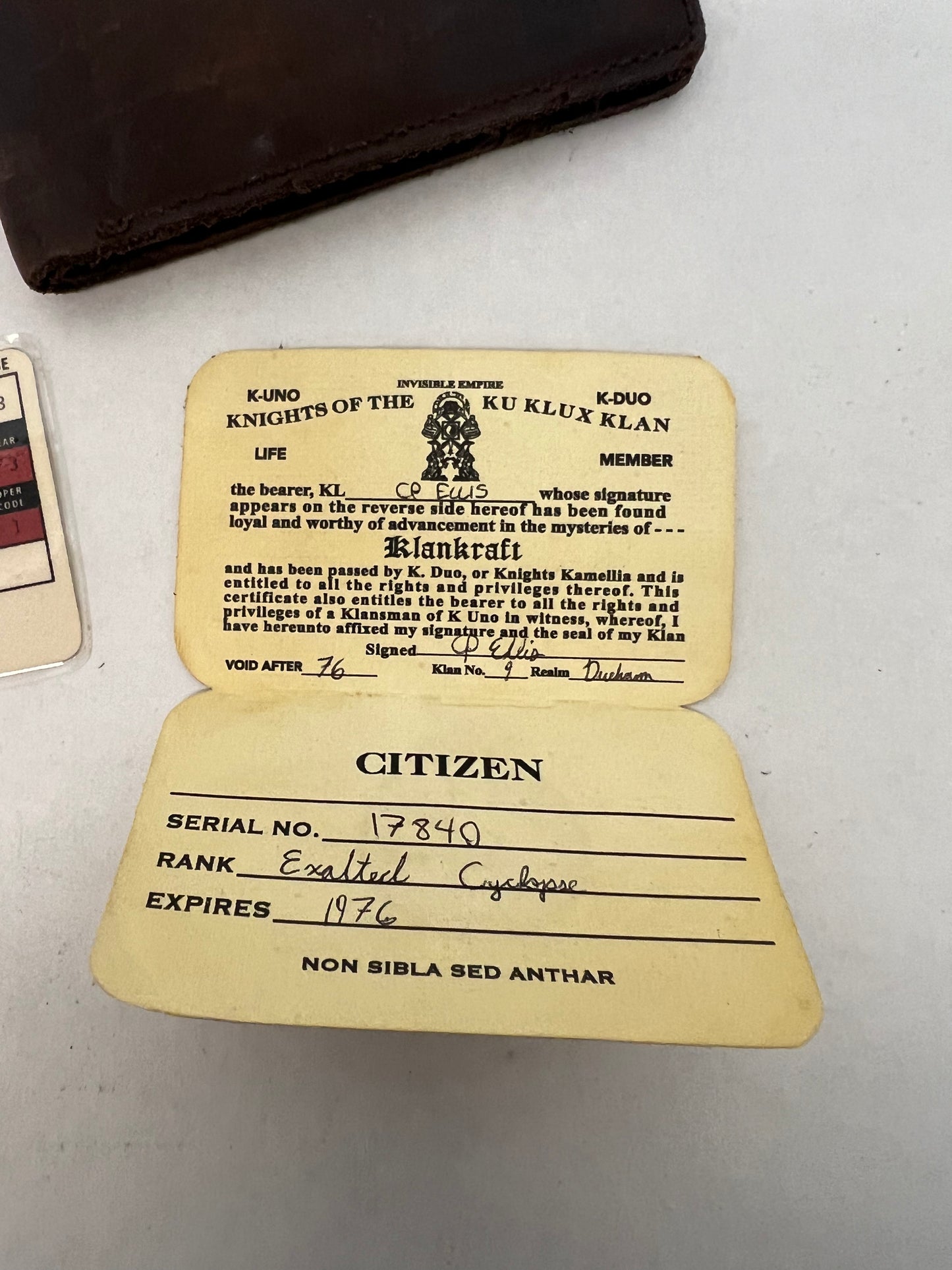 CP's Wallet, License & Imperial Passport The Best of Enemies (2019) Movie Prop Y'allywood Props