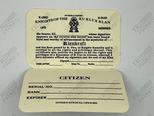 Invisible Empire Imperial Passport The Best of Enemies (2019) Movie Prop Y'allywood Props