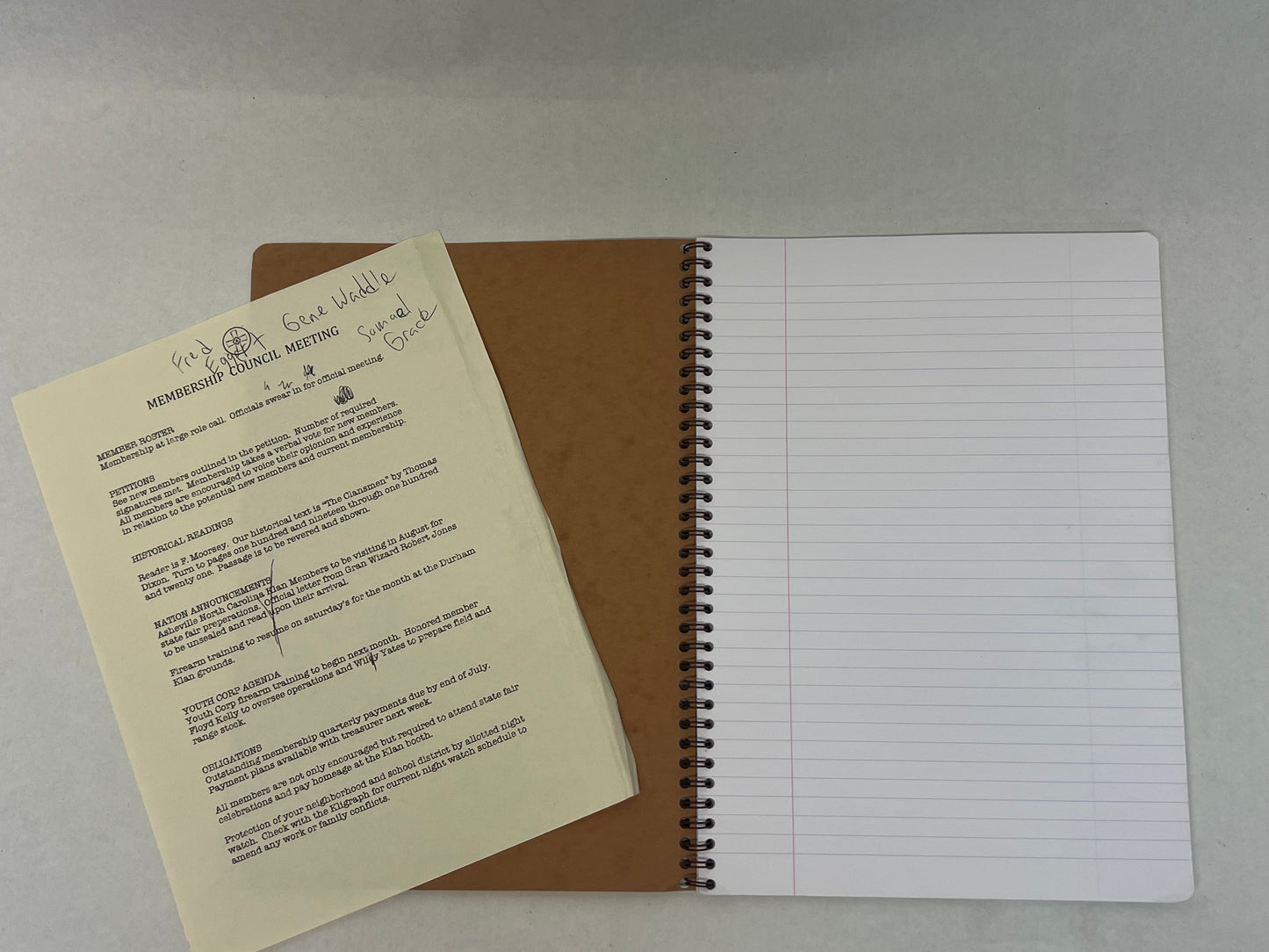 CP Ellis' Personal Notebook The Best of Enemies (2019) Movie Prop Y'allywood Props