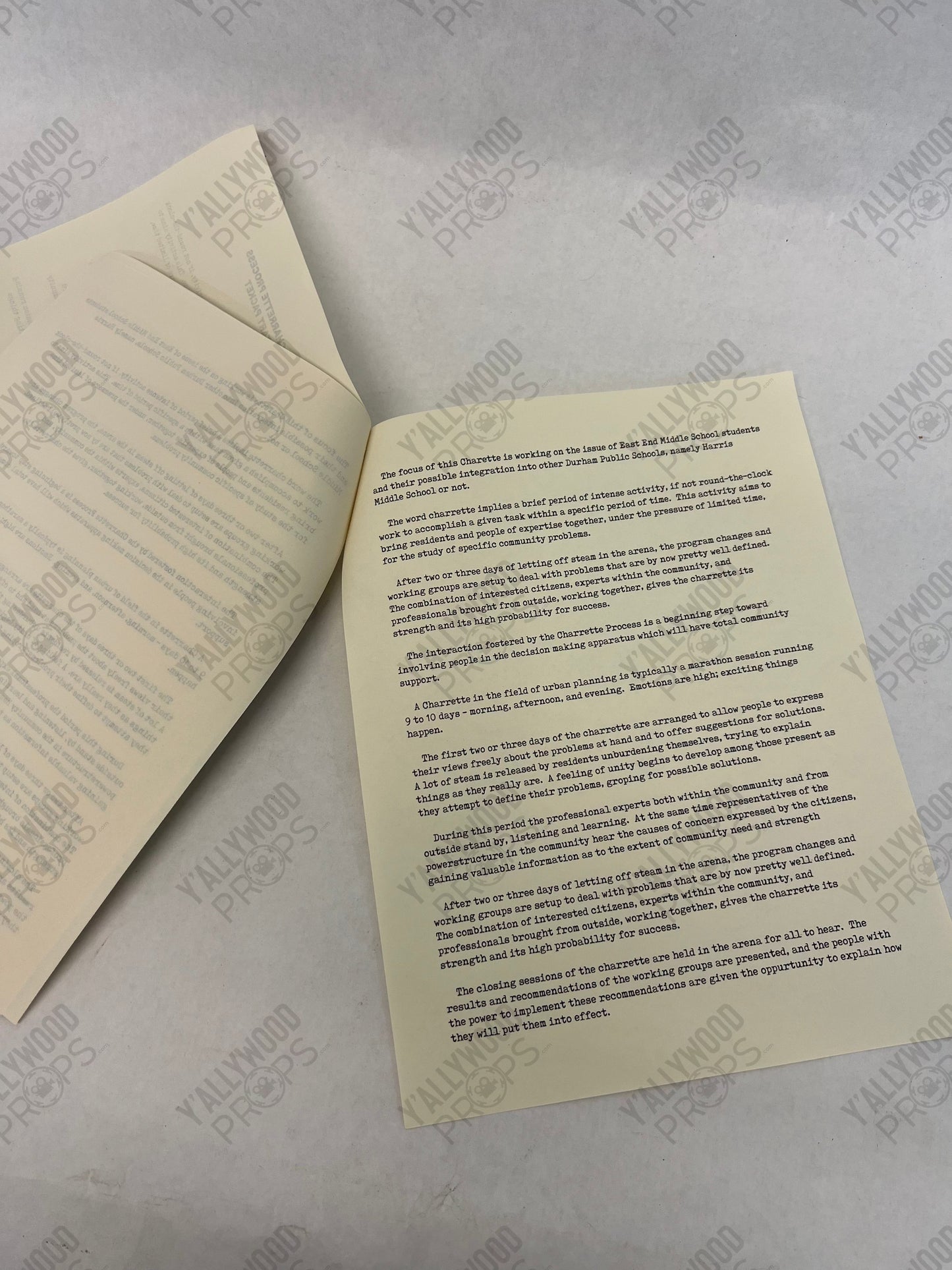 Charrette Process Start Packet The Best of Enemies (2019) Movie Prop Y'allywood Props