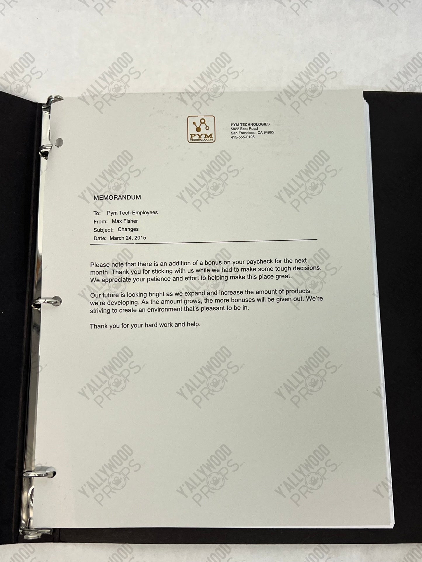 Pym Technologies Binder Ant-Man (2015) Movie Prop Y'allywood Props