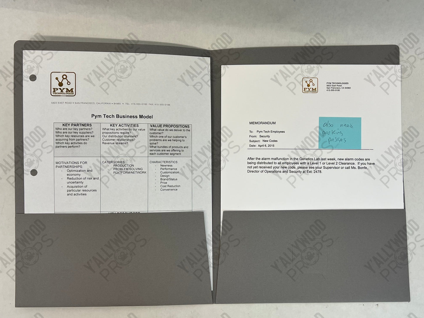 Pym Technologies Folder Ant-Man (2015) Movie Prop Y'allywood Props