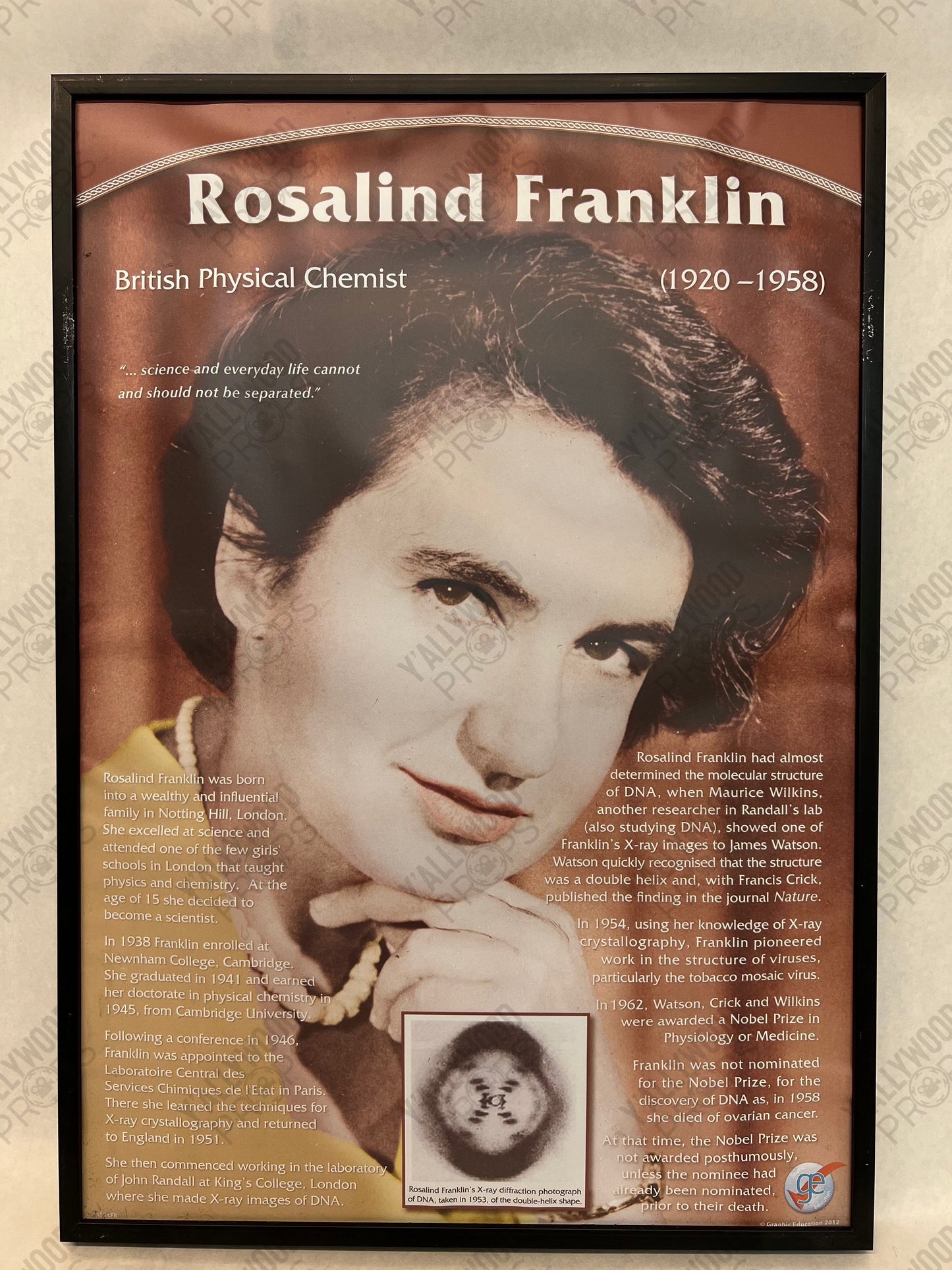 Peter's Chemistry Class Pictures Spider-man: Homecoming Movie Prop Y'allywood Props Rosalind Franklin