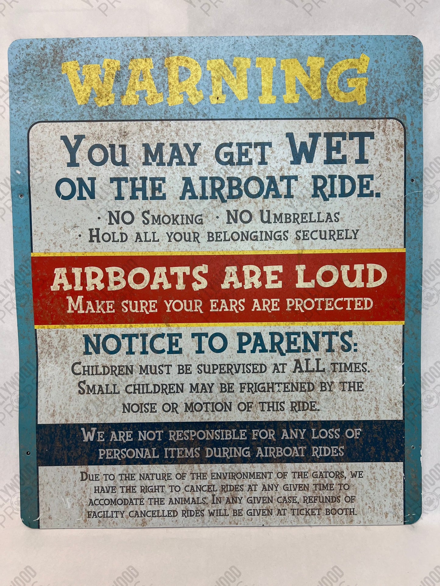 Gatorville Signs Bad Boys 4 Ride or Die Movie Prop Y'allywood Props Warning Sign