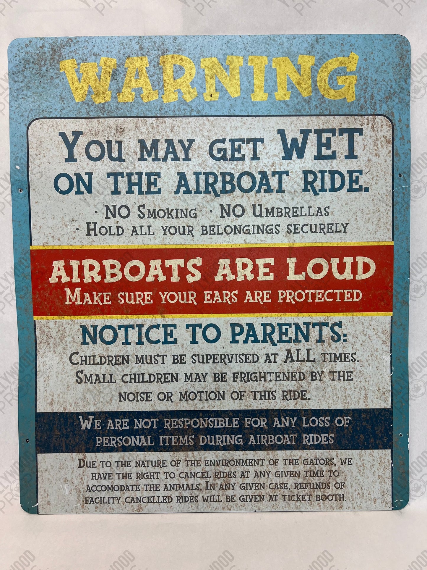 Gatorville Signs Bad Boys 4 Ride or Die Movie Prop Y'allywood Props Warning Sign