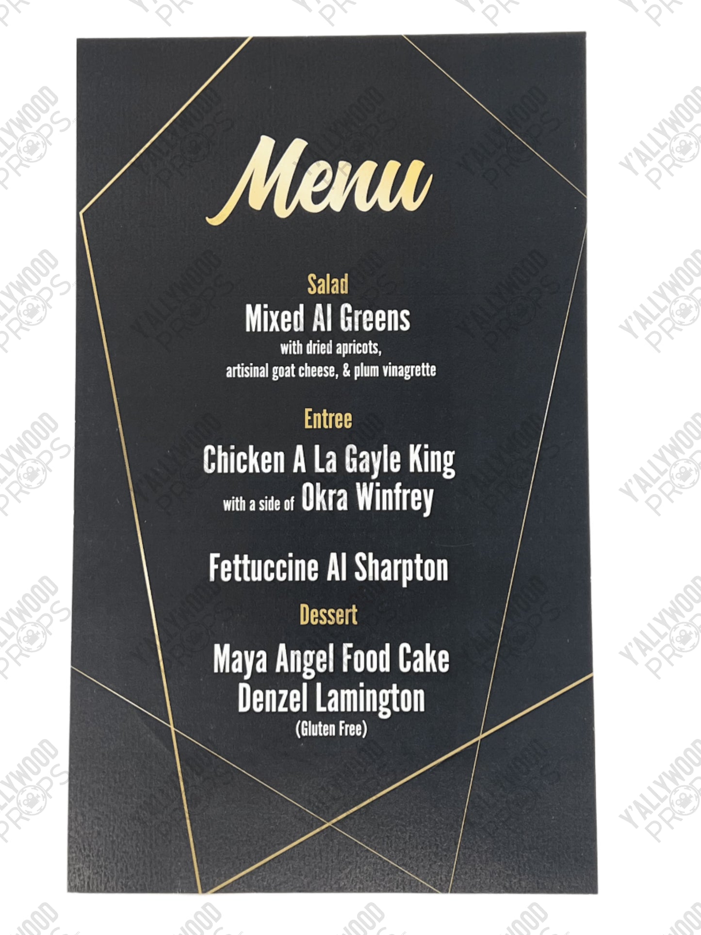 Keef Knight Ceremony Dinner Menu, Woke (2020-2022) Movie Prop Y'allywood Props One-sided