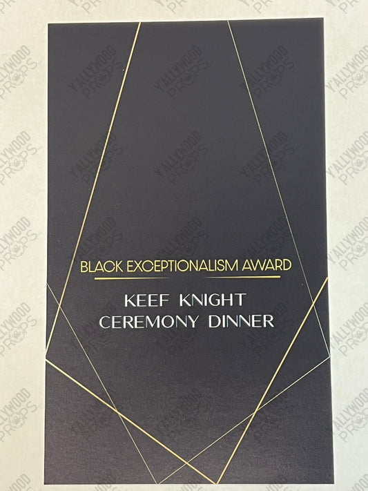 Keef Knight Ceremony Dinner Menu, Woke (2020-2022) Movie Prop Y'allywood Props