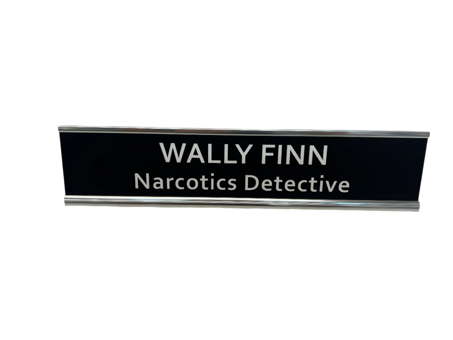 Detective Wally Finn's Desk Nameplate, Reptile (2023) Movie Prop Y'allywood Props