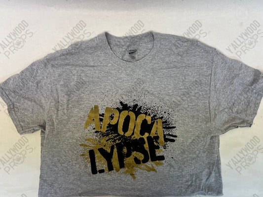 Apocalypse Merch Table T-Shirt Heels (2021) Wardrobe Y'allywood Props Gray Medium