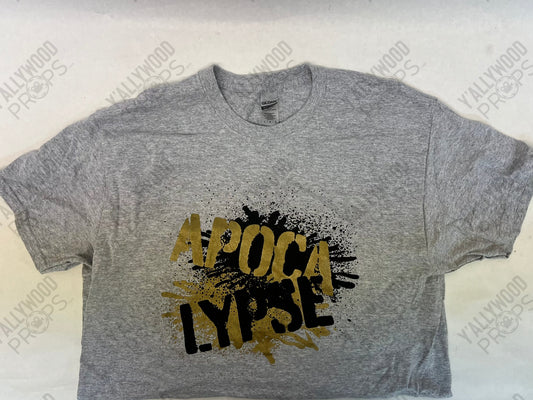 Apocalypse Merch Table T-Shirt Heels (2021) Wardrobe Y'allywood Props Gray Medium