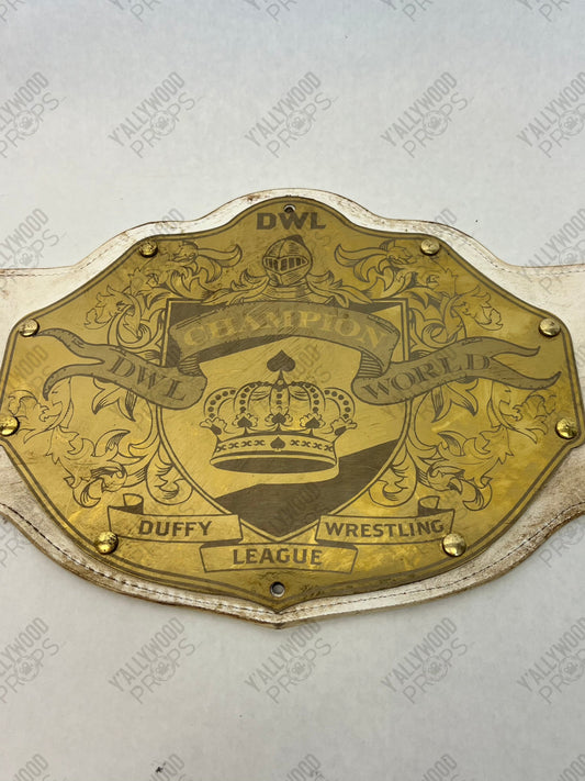 White DWL World Champion Belt Heels (2021) Movie Prop Y'allywood Props