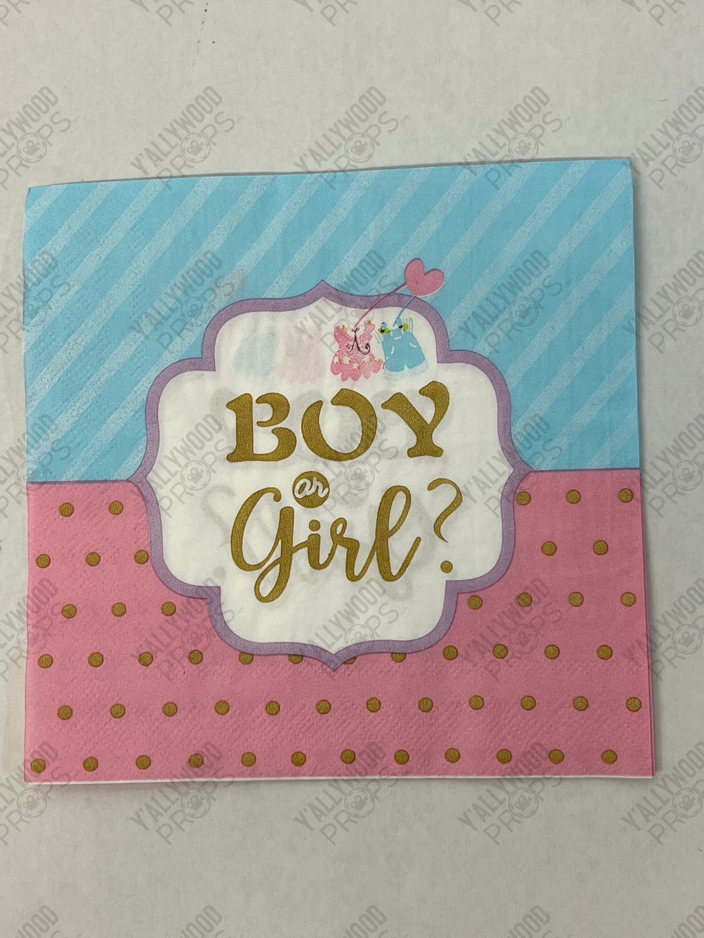 Johnny's Baby's Gender Reveal Party S6E3 Cobra Kai Movie Prop Y'allywood Props Napkin
