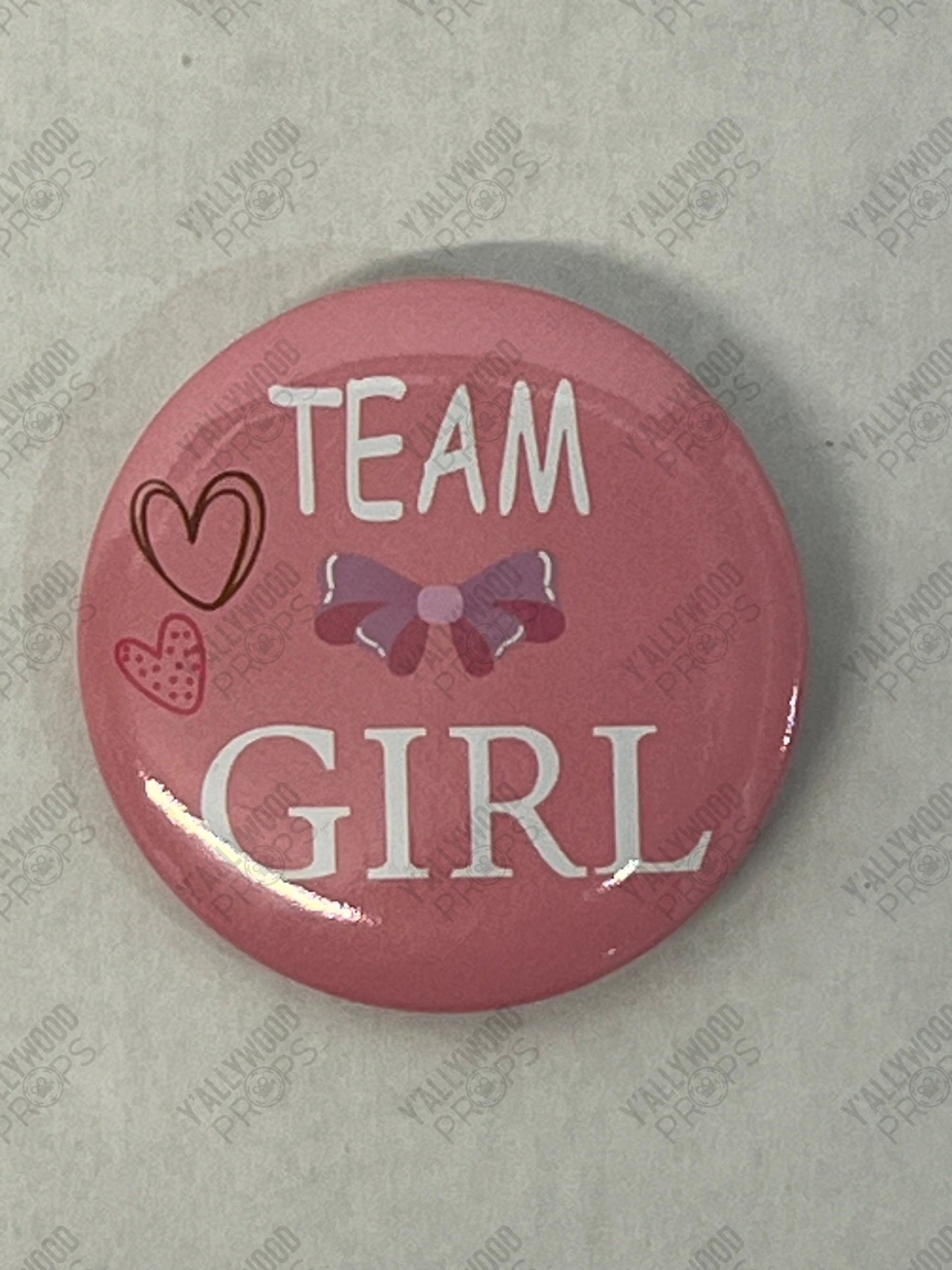 Johnny's Baby's Gender Reveal Party S6E3 Cobra Kai Movie Prop Y'allywood Props Team Girl Button