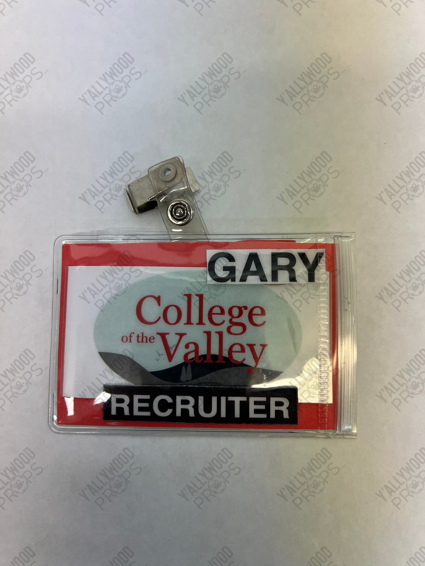 Gary w/College of the Valley Nametag S6E2 Cobra Kai Movie Prop Y'allywood Props