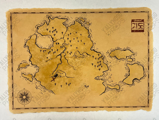 Kreese's Dagger Map S6E2 Cobra Kai Movie Prop Y'allywood Props stressed not folded