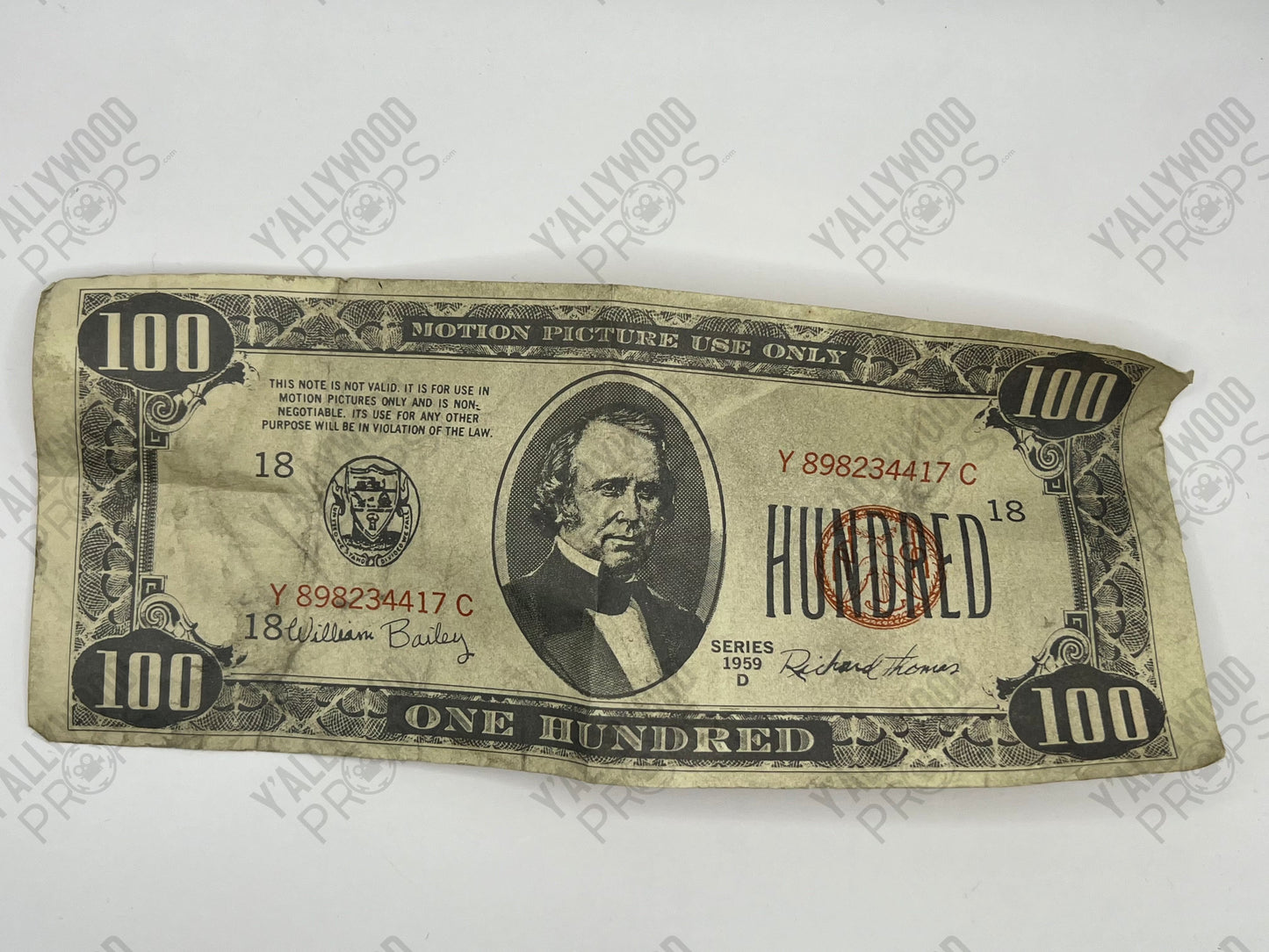 Prop Money Red Notice (2021) Movie Prop Y'allywood Props 100 Bill