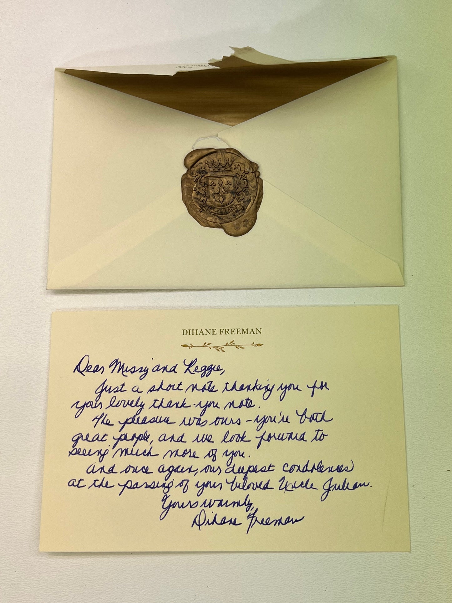 Hero Thank You Note Envelope from Survivor’s Remorse Movie Prop Y'allywood Props