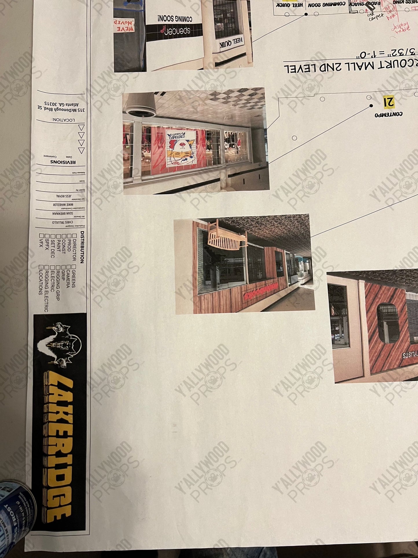 Blueprint for Starcourt Mall Level 2 Stranger Things Movie Prop Y'allywood Props