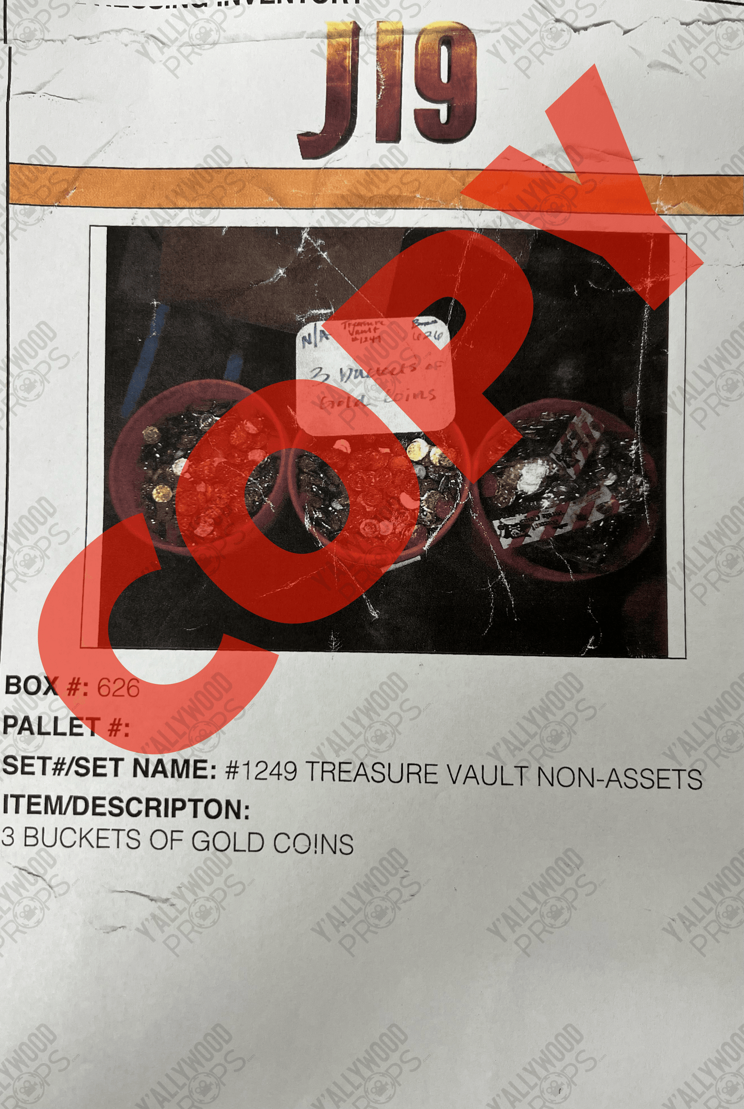 Gold Coin from Treasue Vault Jumanji: Next Level Movie Prop Y'allywood Props