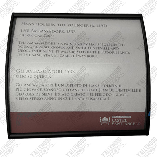 Egg Room Sign Red Notice (2021) Movie Prop Y'allywood Props GLI AMBASCIATORI 6.5x6"