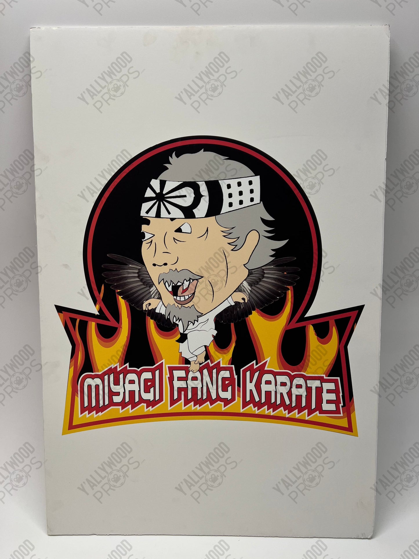 Miyagi Fang Karate Sign S6E1 Cobra Kai Movie Prop Y'allywood Props Vertical Backup