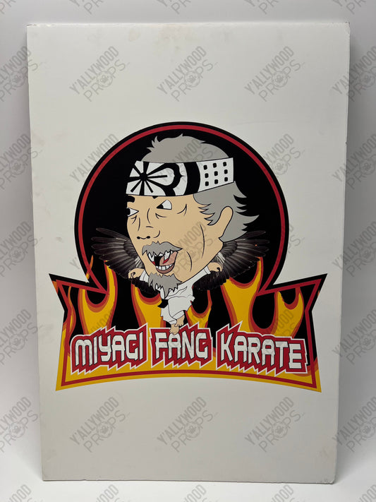 Miyagi Fang Karate Sign S6E1 Cobra Kai Movie Prop Y'allywood Props Vertical Backup