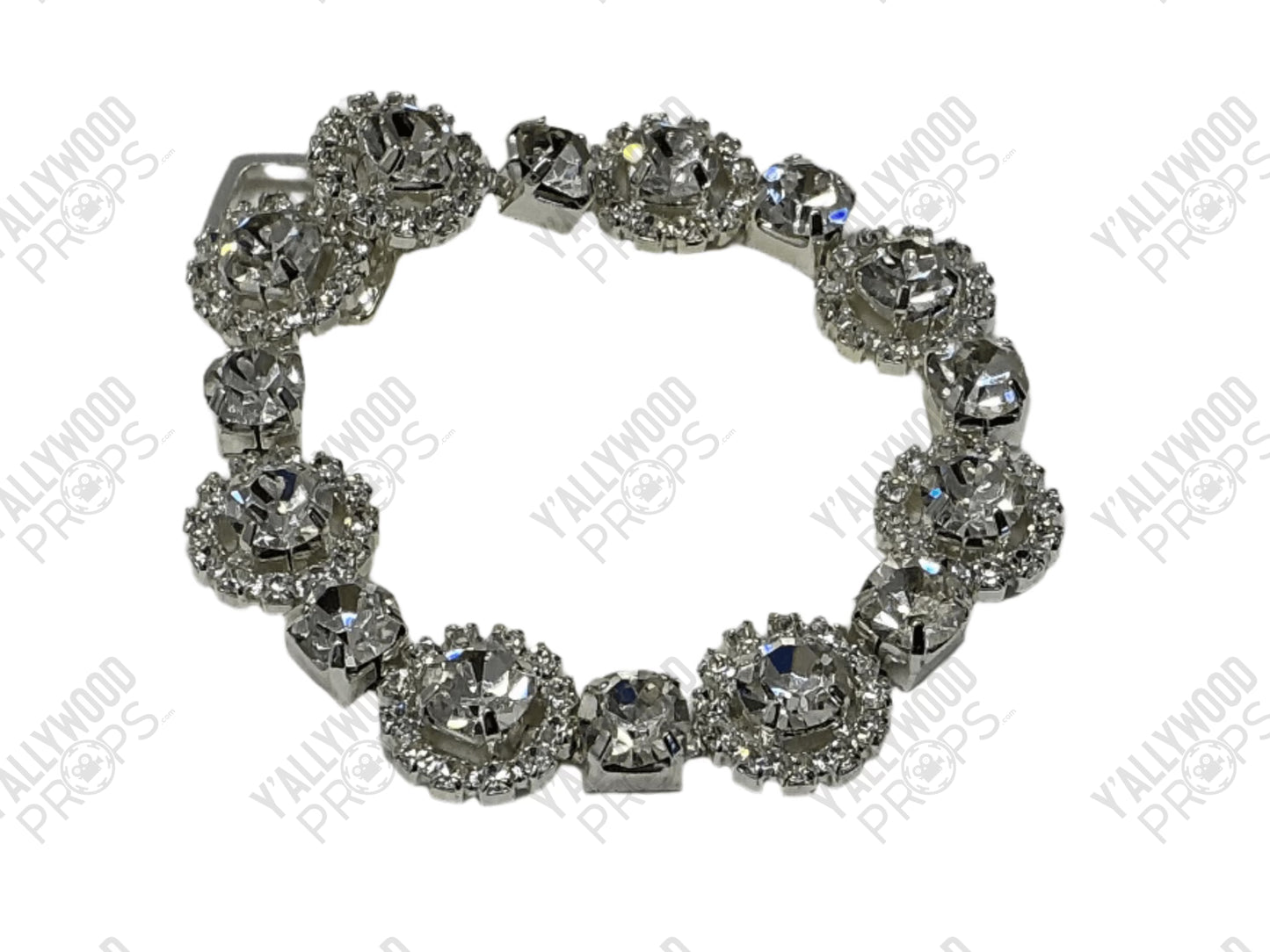 Vintage Bracelet Killers of the Flower Moon (2023) Wearable Wardrobe Y'allywood Props Bracelet 9 Faux Diamonds in Faux Silver