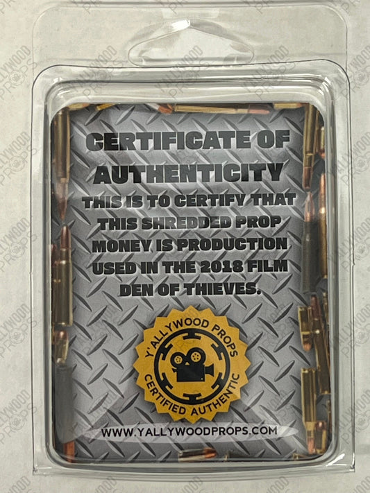 Shredded Money Den of Thieves (2018) Movie Prop Y'allywood Props