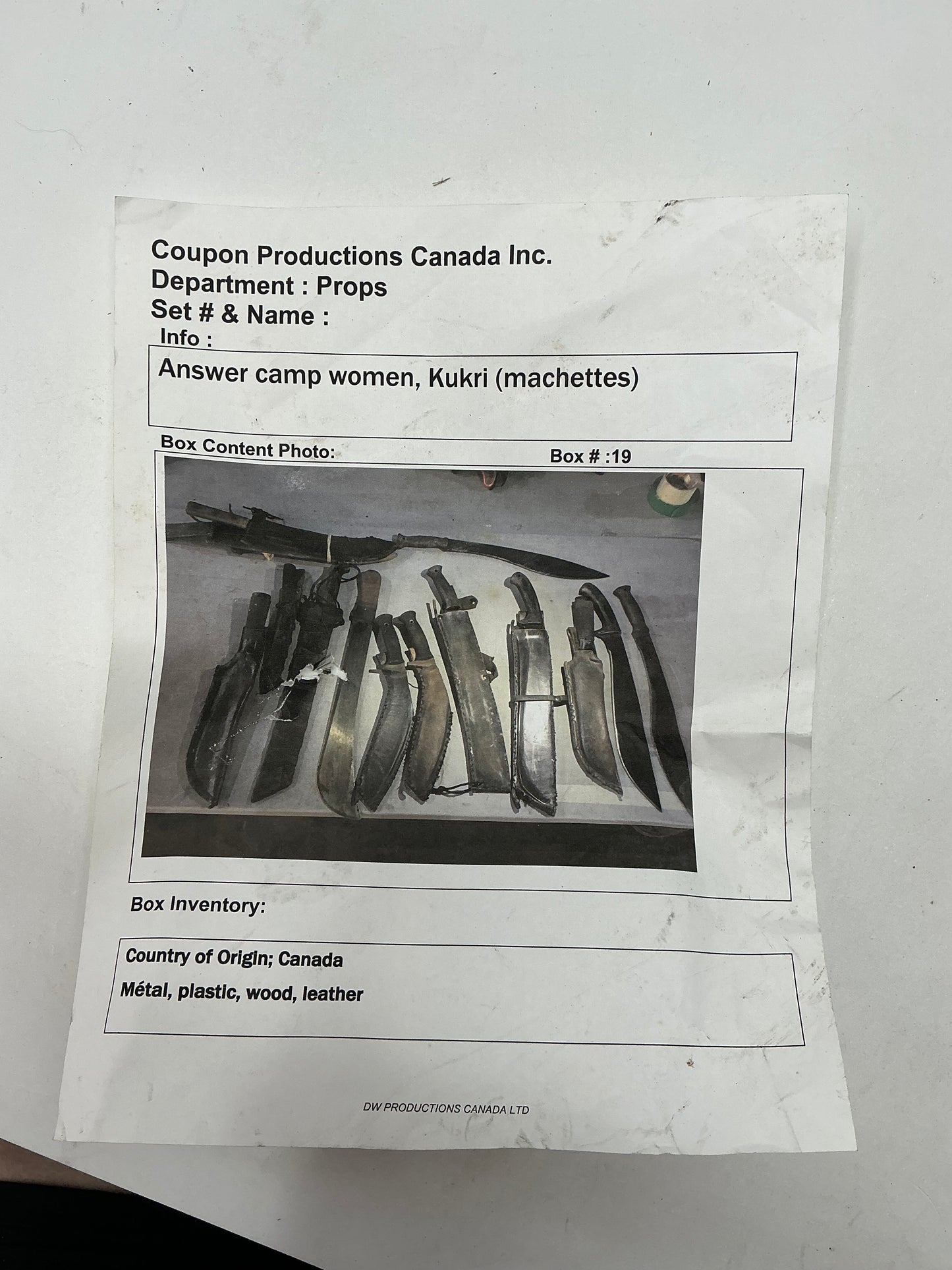 Kukri (Machetes) Chaos Walking (2021) Movie Prop Y'allywood Props