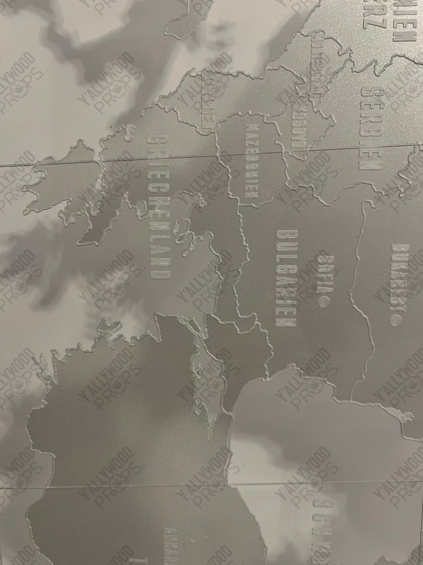 Acrylic World Map from Captain America: Civil War Movie Prop Y'allywood Props