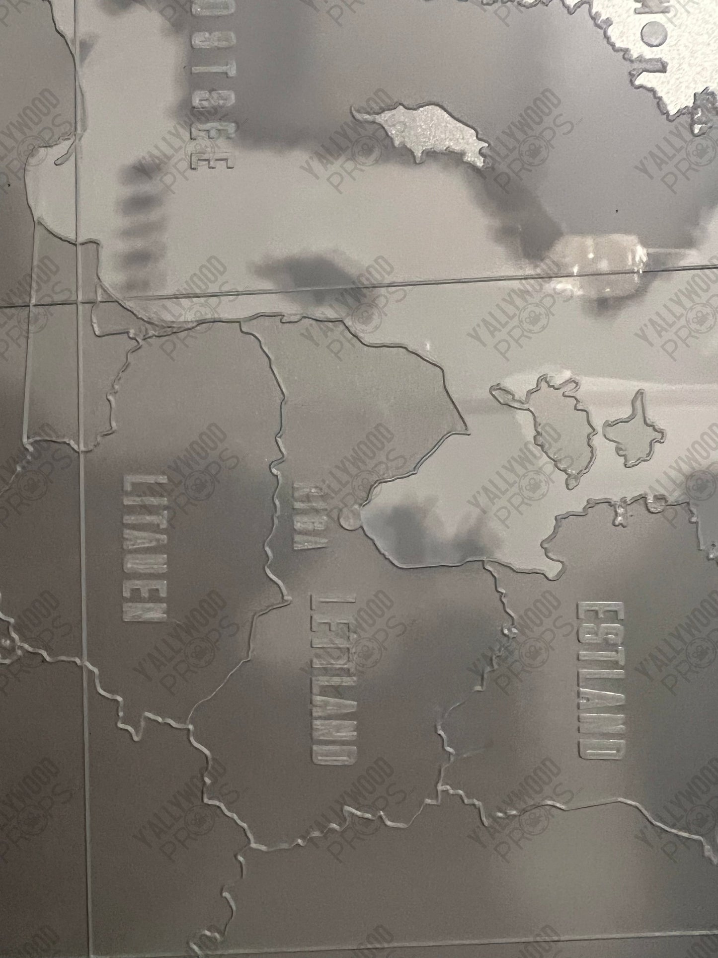 Acrylic World Map from Captain America: Civil War Movie Prop Y'allywood Props