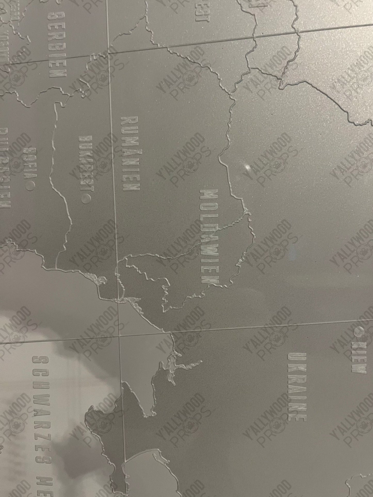 Acrylic World Map from Captain America: Civil War Movie Prop Y'allywood Props