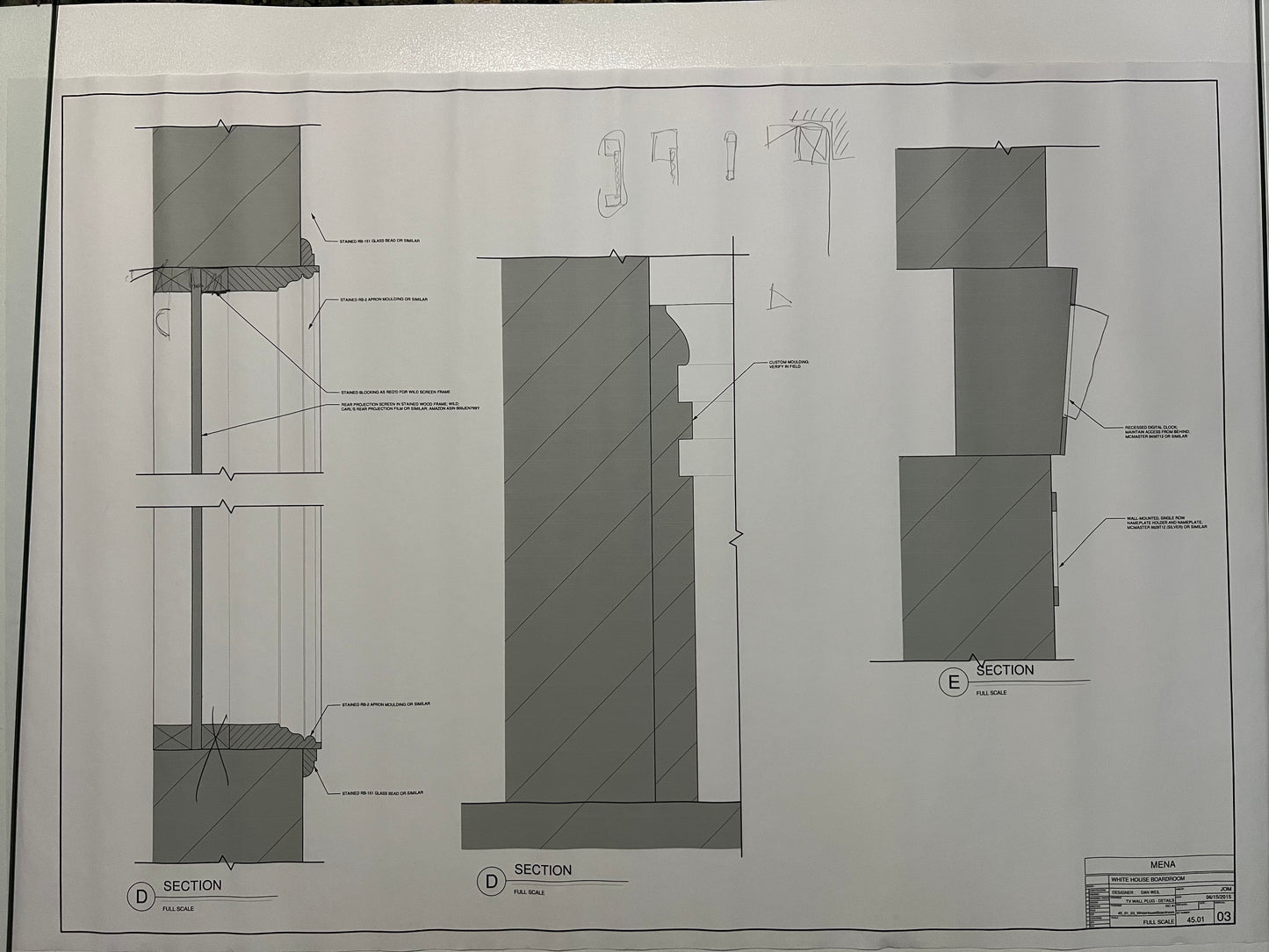 White House Set Blueprints American Made Movie Prop Y'allywood Props TV Wall Plug Details