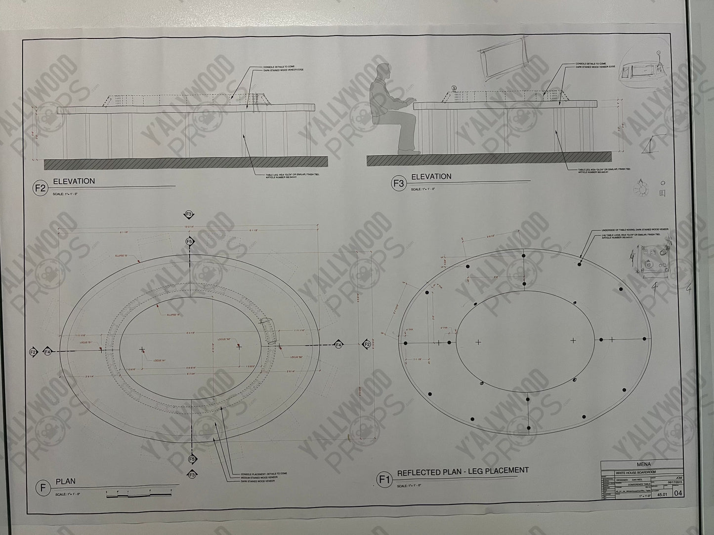 White House Set Blueprints American Made Movie Prop Y'allywood Props Conference Table 4