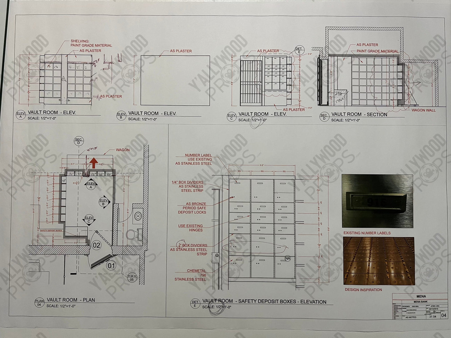 Mena Bank Set Blueprints American Made Movie Prop Y'allywood Props Vault Room 3