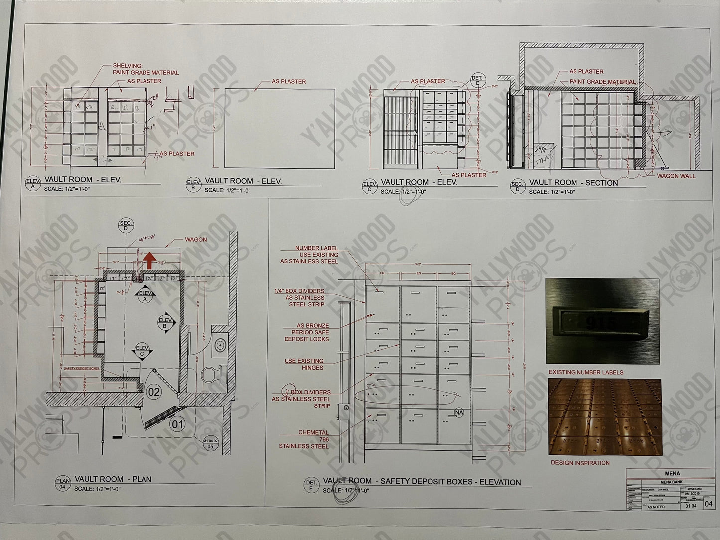 Mena Bank Set Blueprints American Made Movie Prop Y'allywood Props Vault Room 3