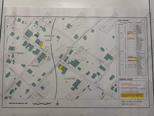 Mena Street Blueprints American Made Movie Prop Y'allywood Props Site Legend