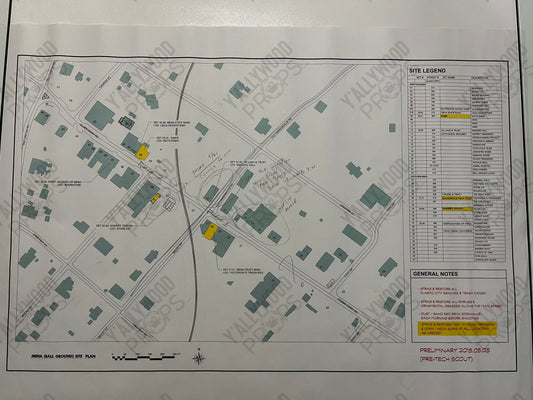 Mena Street Blueprints American Made Movie Prop Y'allywood Props Site Legend