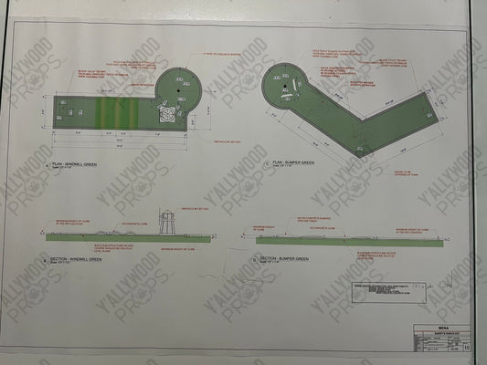 Barry’s House Blueprints American Made Movie Prop Y'allywood Props Mini Golf Greens