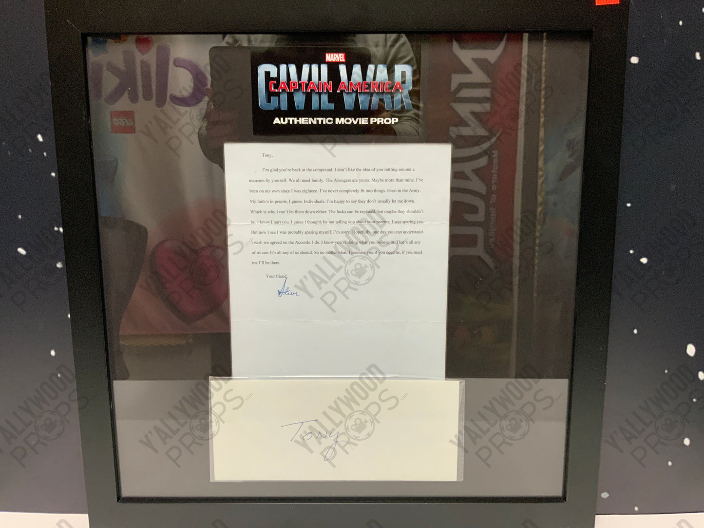 Steve Roger's Letter to Tony Stark Captain America: Civil War Movie Prop Y'allywood Props