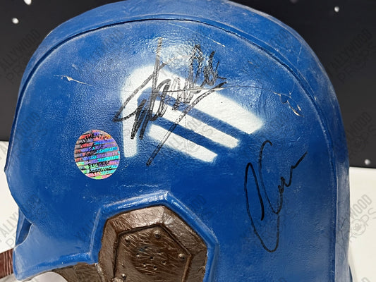 Prototype Captain America Helmet, Signed By Stan Lee and Chris Evans Autograph Y'allywood Props