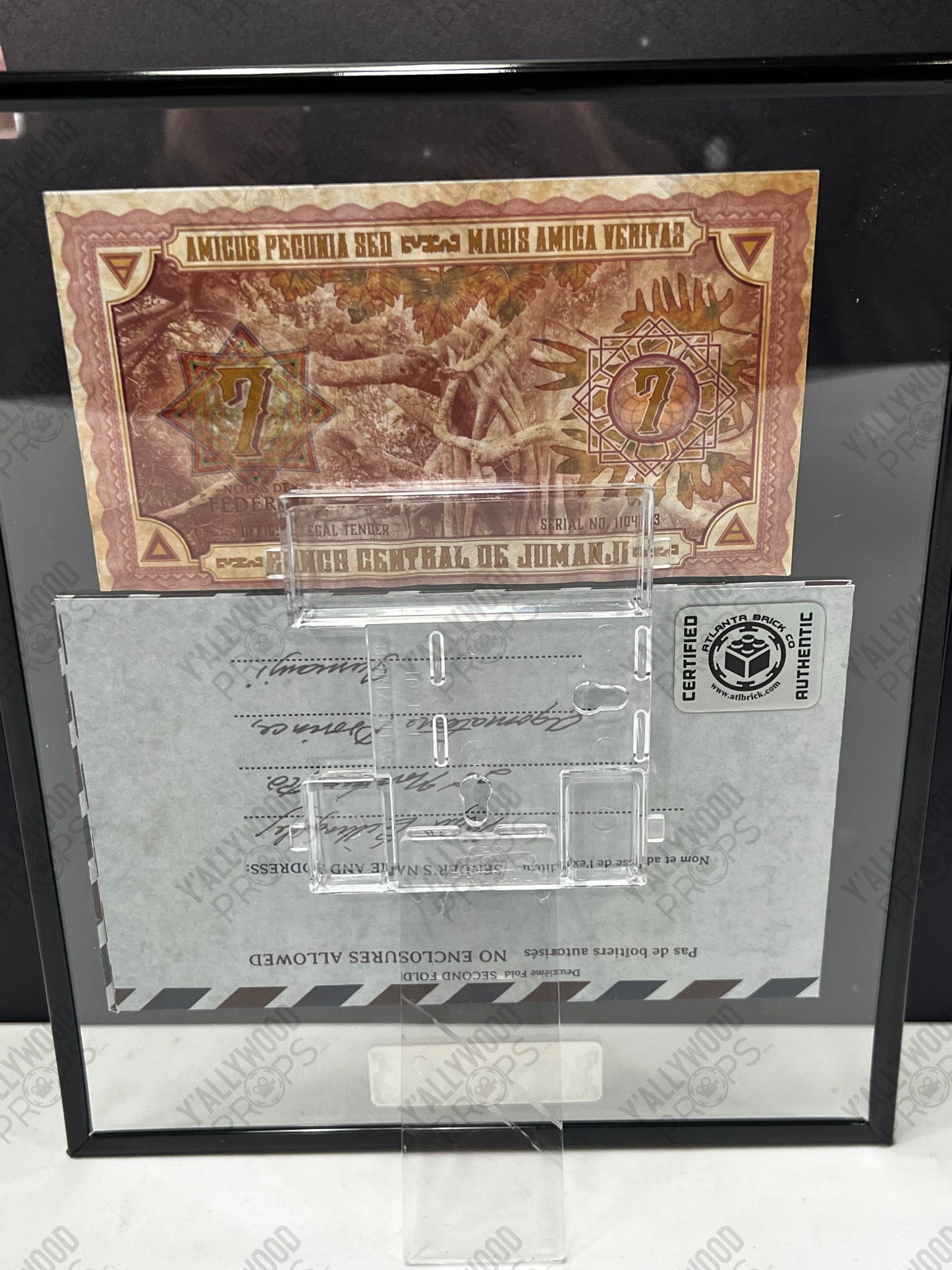 Jumanji Money ($7 Note) and Postcard, from Jumanji: The Next Level Movie Prop Y'allywood Props