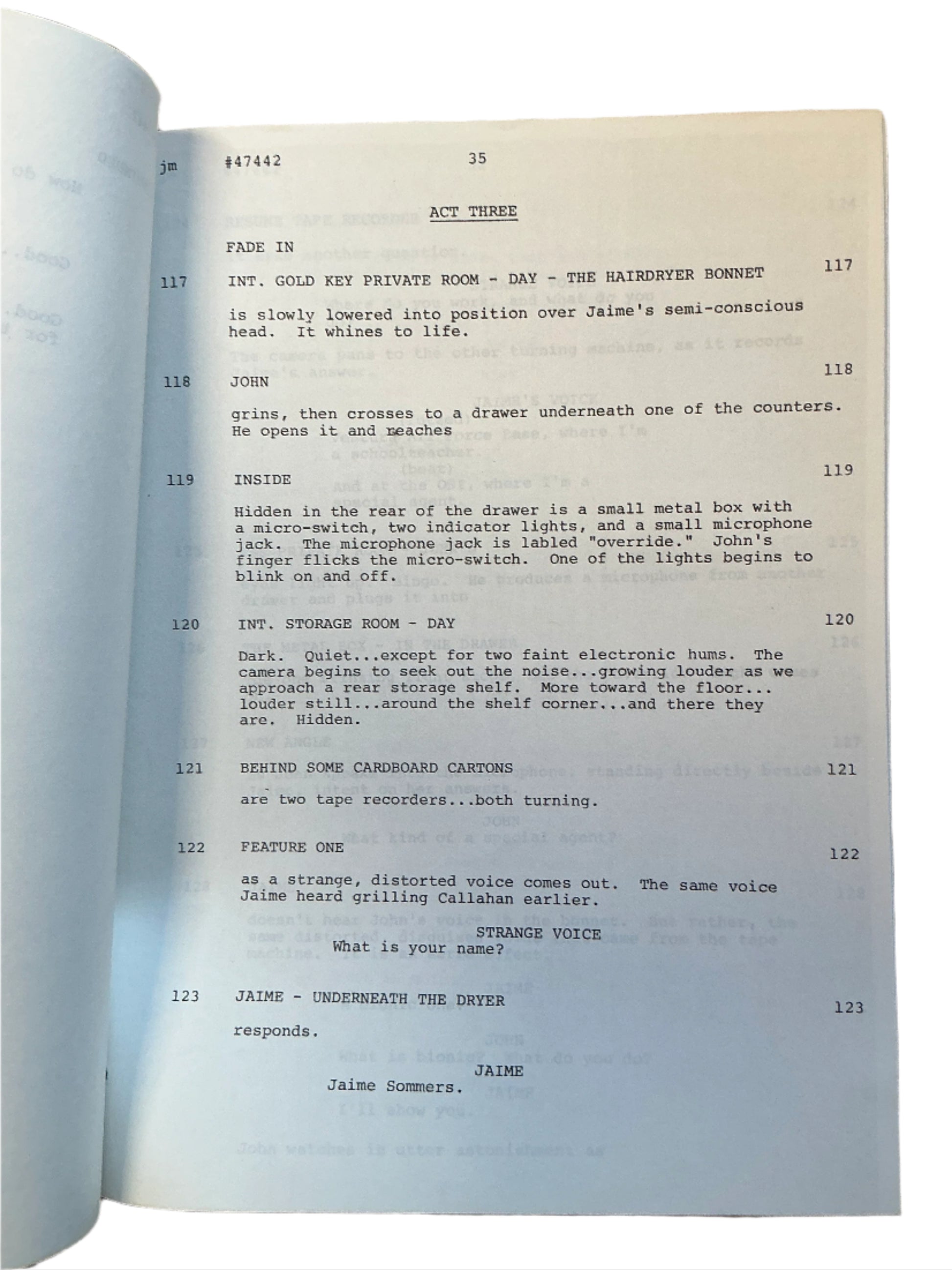Original Script S3E8 The Bionic Woman (1976-1978) Memorabilia Y'allywood Props