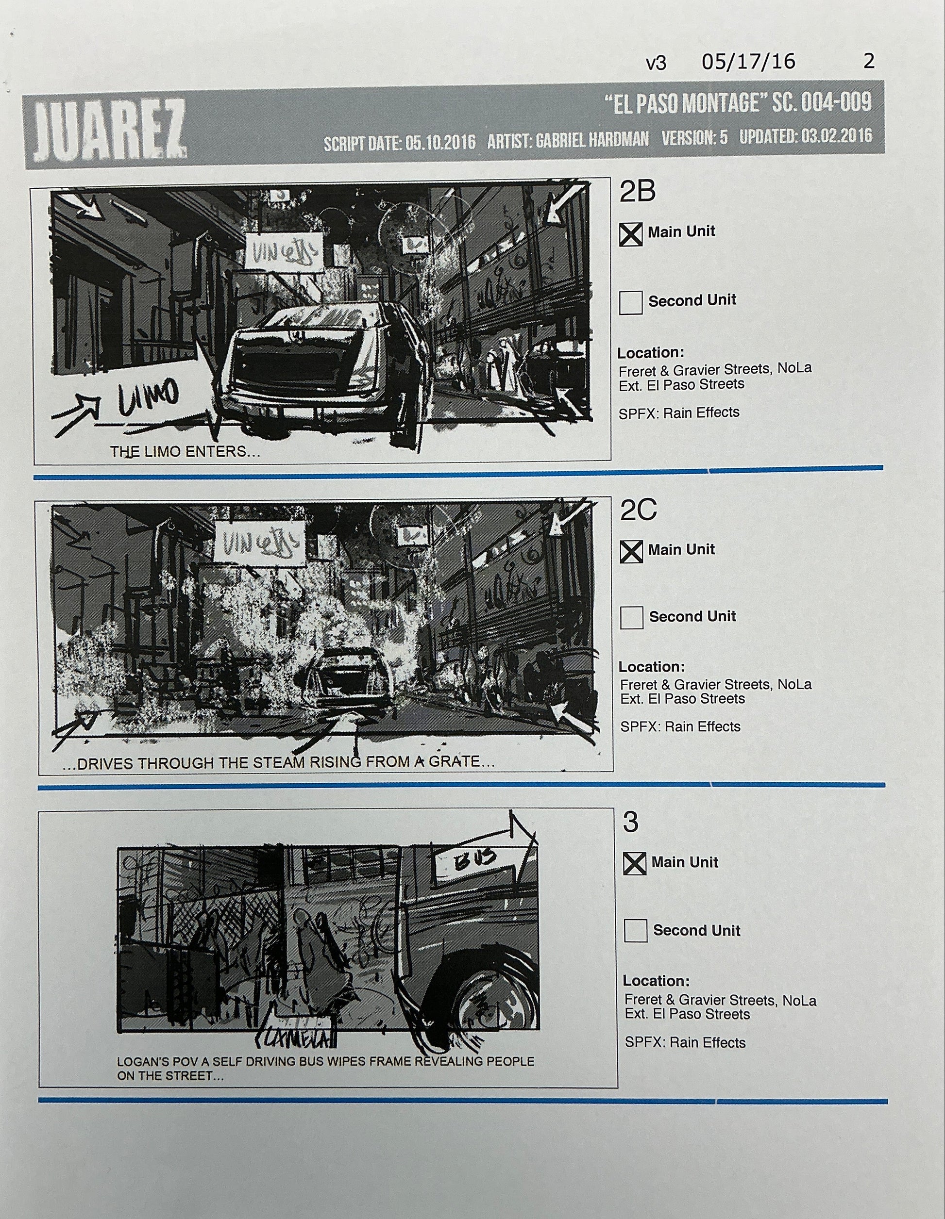 Storyboards Juarez "El Paso Montage" Logan (2017) Memorabilia Y'allywood Props 2