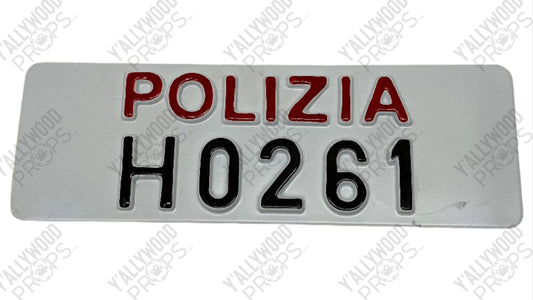 Rome Polizia License Plate Red Notice (2021) Movie Prop Y'allywood Props H0261