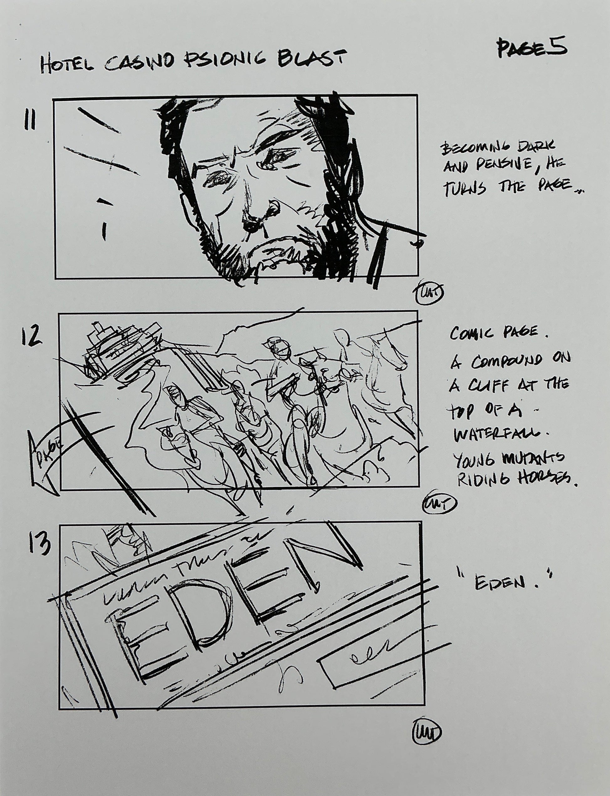 Storyboards Hotel Casino Psionic Blast Scene Logan (2017) Memorabilia Y'allywood Props 5