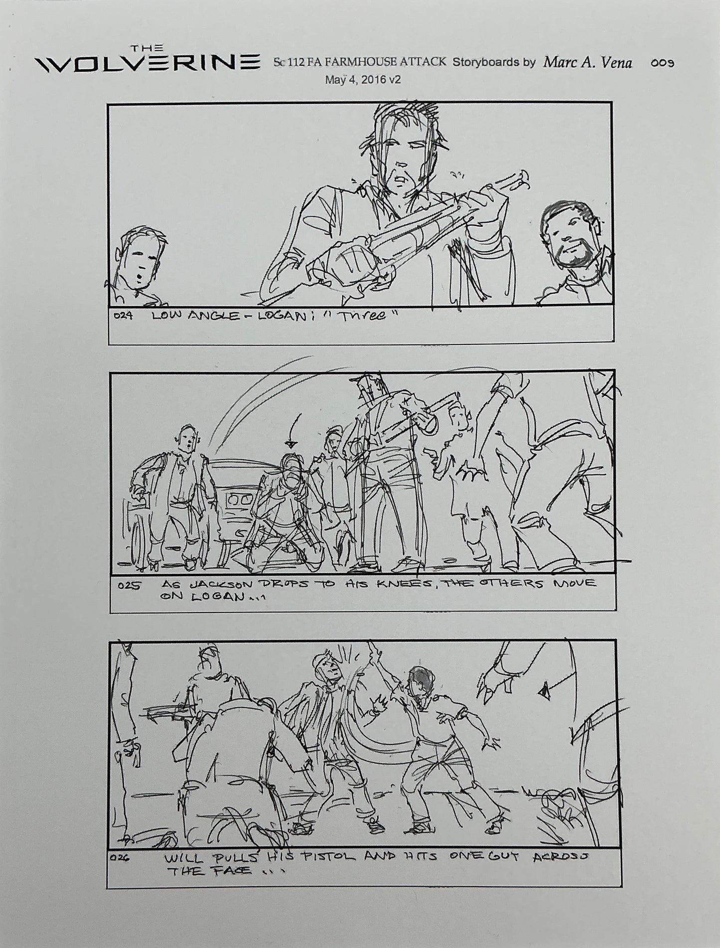 Storyboards Farmhouse Attack Scene 108 Logan (2017) Memorabilia Y'allywood Props 9